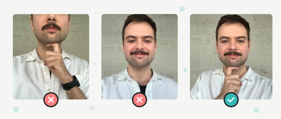 Three verification selfies, the last one approved